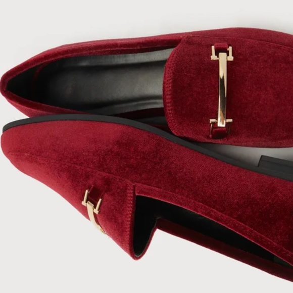 Burgundy Velvet Horsebit Loafers,slip on, slides,flats, size 7,New in Box - Picture 5 of 11